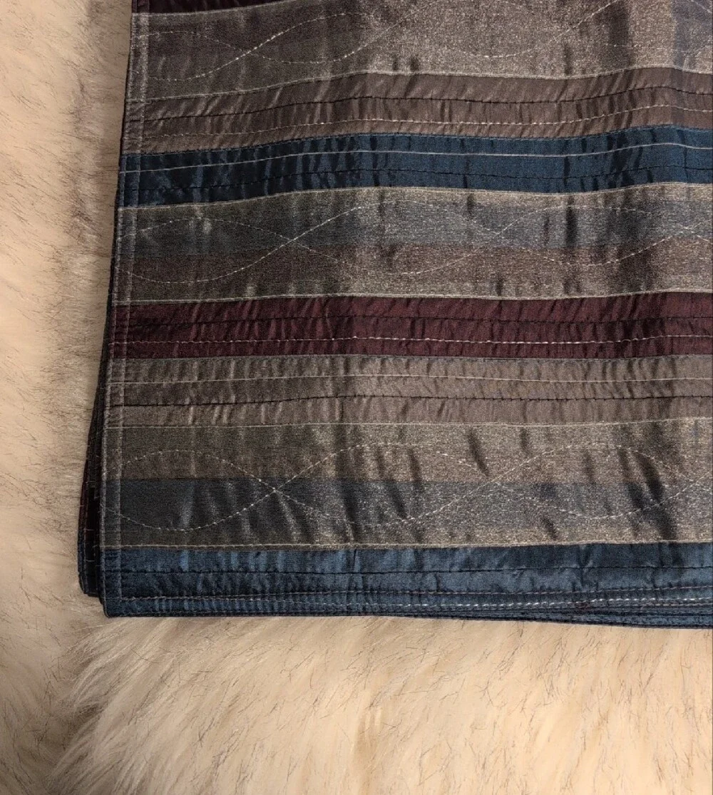 8 Striped Metallic Blue Gray Placemats